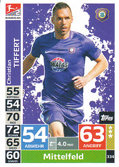 Christian Tiffert Erzgebirge Aue 2018/19 Topps MA Bundesliga #334